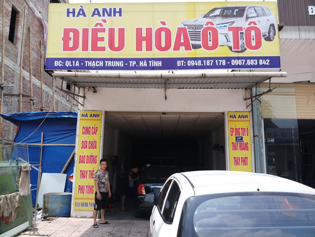 Xưởng sửa chữa điện- điều hòa ô tô của anh Trần Văn Hà