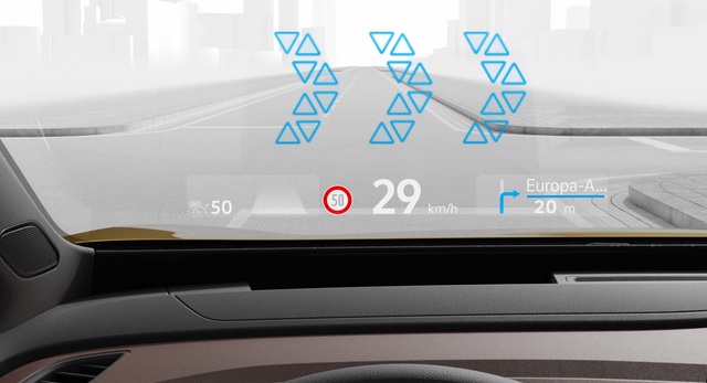 Công nghệ màn hình Head up hỗ trợ hệ thống lái và dẫn đường của Volkswagen