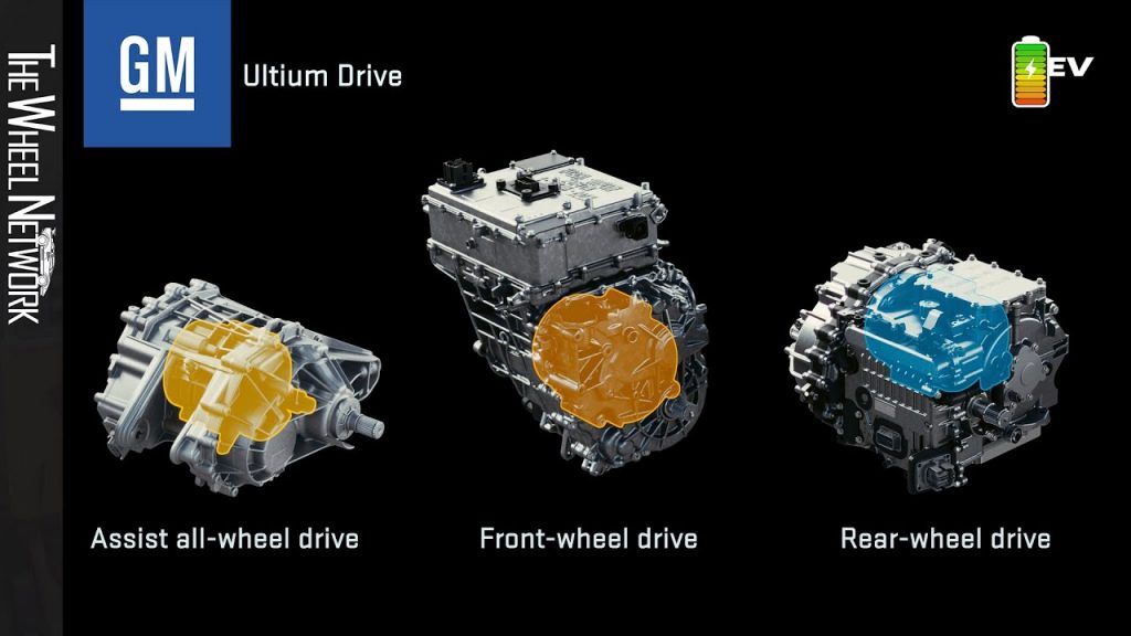 Bộ ba khối động cơ của nền tảng xe điện Ultium Drive.